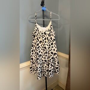 Pink Lily Leopard Print Casual Dress large